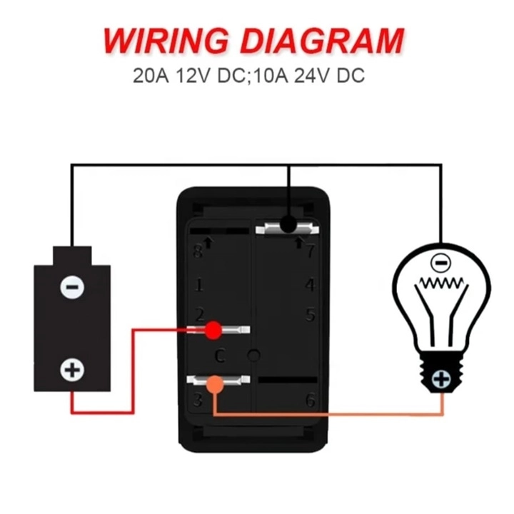 MR-134M MARİN SWİTCH KIRMIZI IŞIKLI ON-OFF 12-24V 3 BACAKLI ANAHTAR