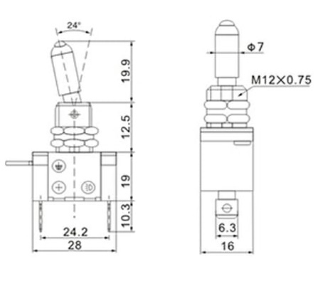MR-151A RED LED TOGGLE SWITCH 12V 20 AMPER SWITCH
