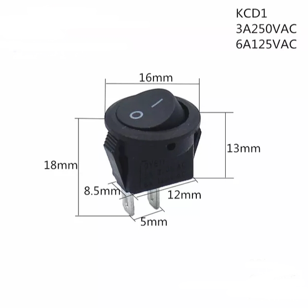 MR-134E MİNİ (S) YUVARLAK IŞIKSIZ ANAHTAR ON-OFF 2 BACAKLI SİYAH