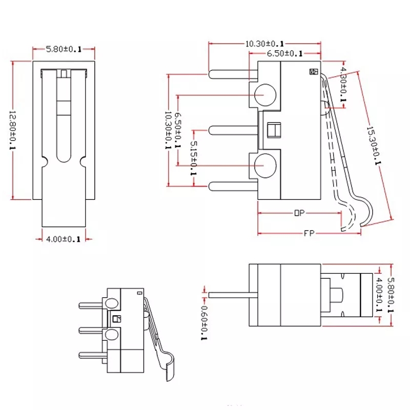 MR-162B MİNİ MICRO SWITCH KIVRIK PALETLİ