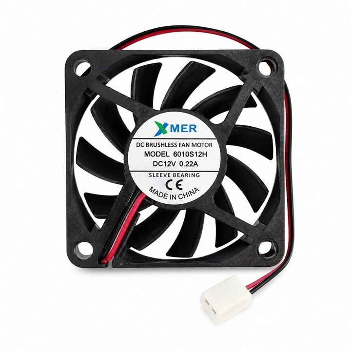 60X60X10mm 12V 2 UÇLU 0.22A 2P XMER FAN