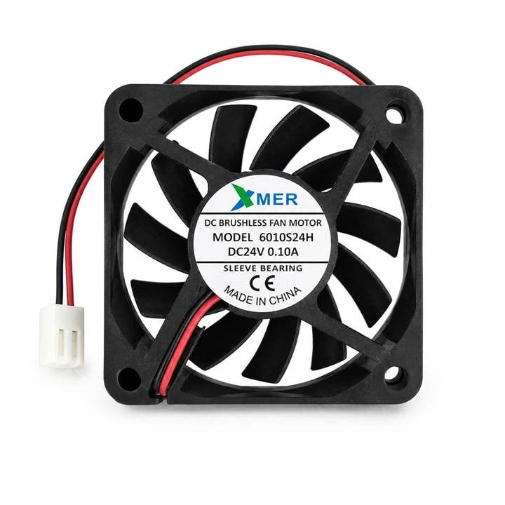 60X60X10mm 24V 2 UÇLU 0.10A 2P XMER FAN