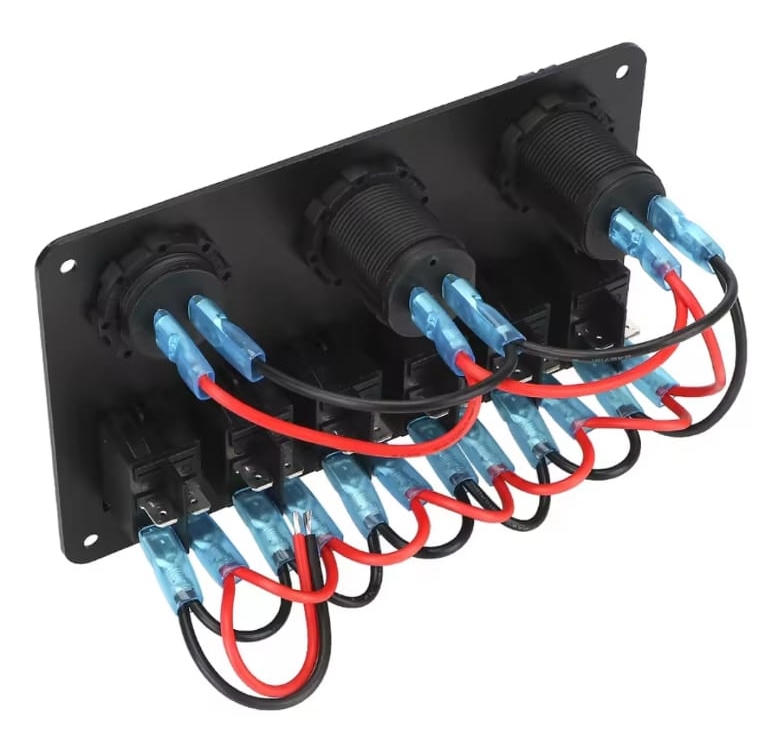 KARAVAN OTOMOBİL TEKNE ÇİFT USB ARAÇ ŞARJ SÖKETİ VOLTMETRE ÇAKMAKLIK AÇ KAPAT ANAHTARLI 12-24V