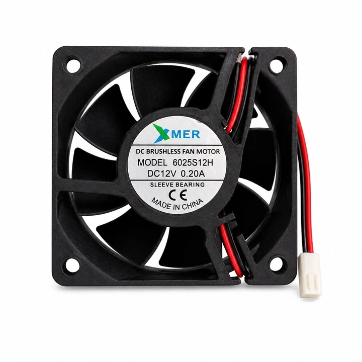60X60X25mm 12V  0.20A 2P XMER 6CM FAN 2 UÇLU