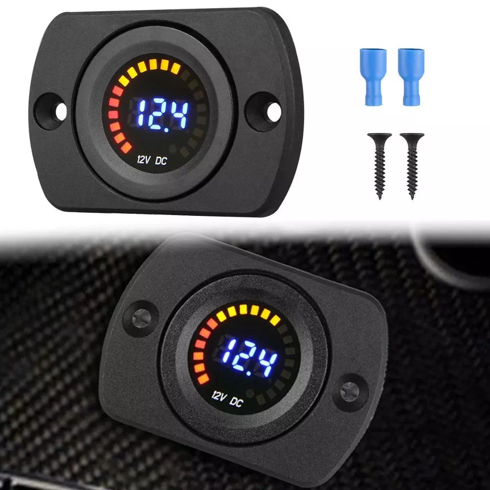PANO TİP ARAÇ İÇİ VOLT GÖSTEREN DİJİTAL VOLTMETRE 12V DC