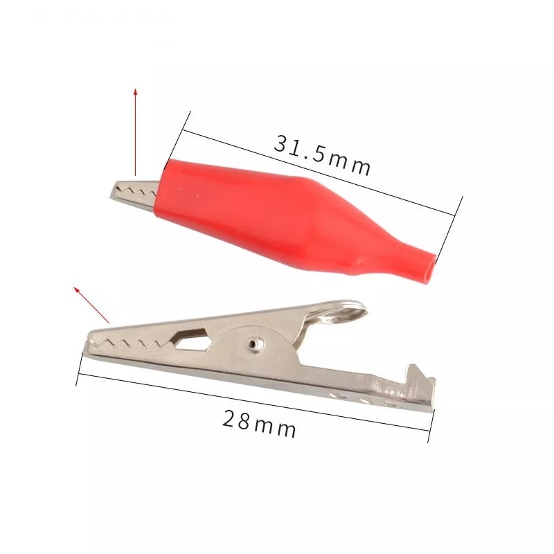 2 Adet KÜÇÜK BOY KABLOSUZ KROKODİL MAŞASI TİMSAH AĞZI 1 SET KIRMIZI-SİYAH 28mm