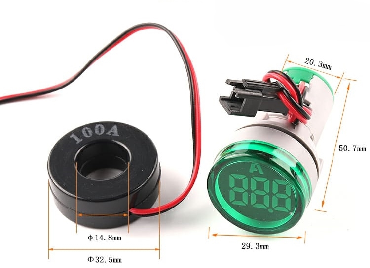 AD22-22A 22MM DİJİTAL AMPERMETRE 0-100A AC
