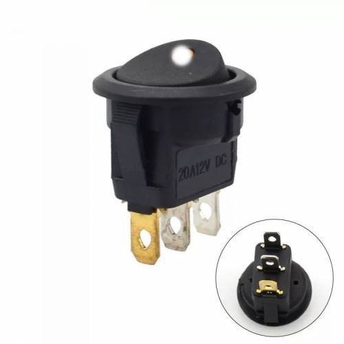 MR-132A YUVARLAK NOKTA KIRMIZI IŞIKLI ANAHTAR ON-OFF 3 BACAKLI 12VOLT 20 AMPER