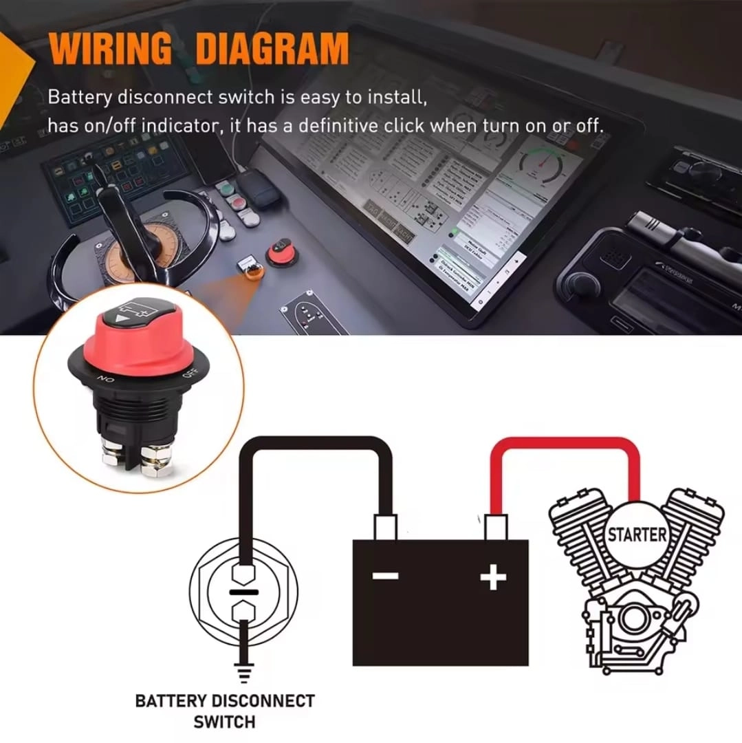 MR-275C-2 AKÜ DEVRE KESİCİ ŞALTERİ 100A 2P ON-OFF SİYAH