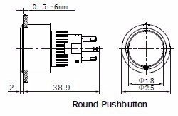 CD-AWY-11DT/ 24V 22MM YAYLI BUTON LEDLİ (POWER SİMGE)