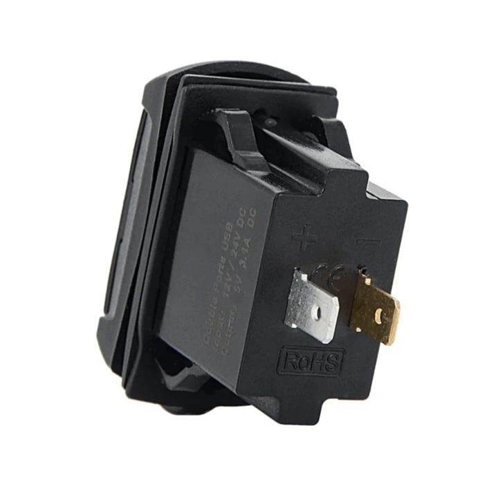 MARINE TYPE 2-PIECE USB 3.0 + TYPE-C WITH VOLTMETER