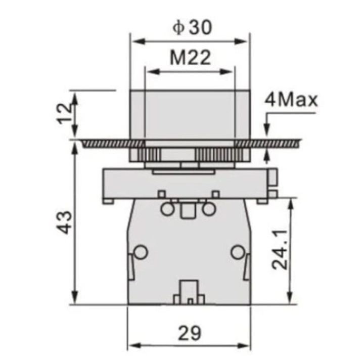 LAY5-EA61 22mm BUTON NORMALDE KAPALI KONTAK MAVİ