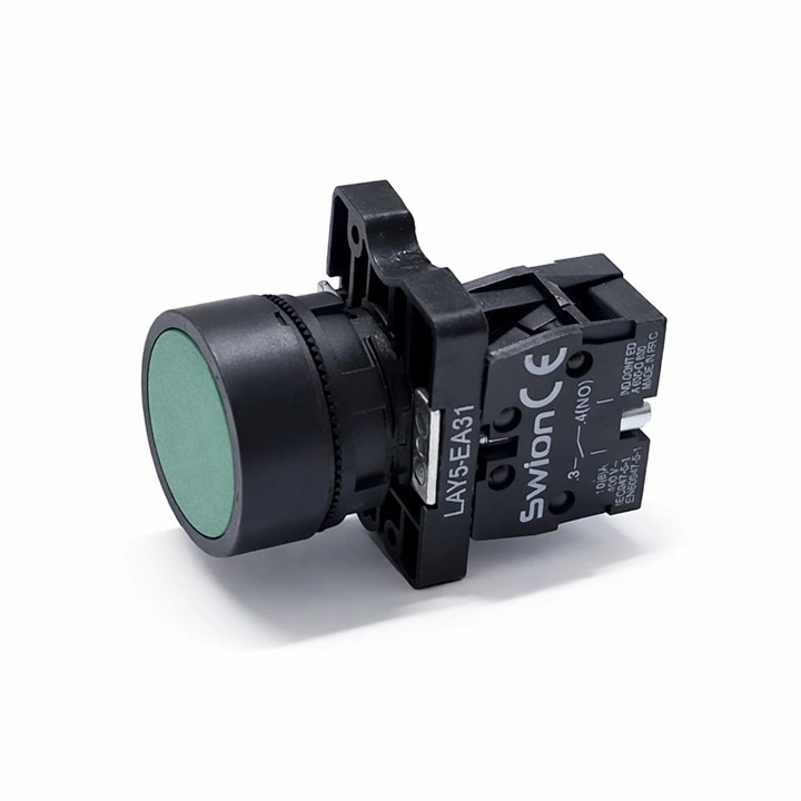 LAY5-EA31 22mm NORMALDE KAPALI KONTAK YEŞİL BUTON