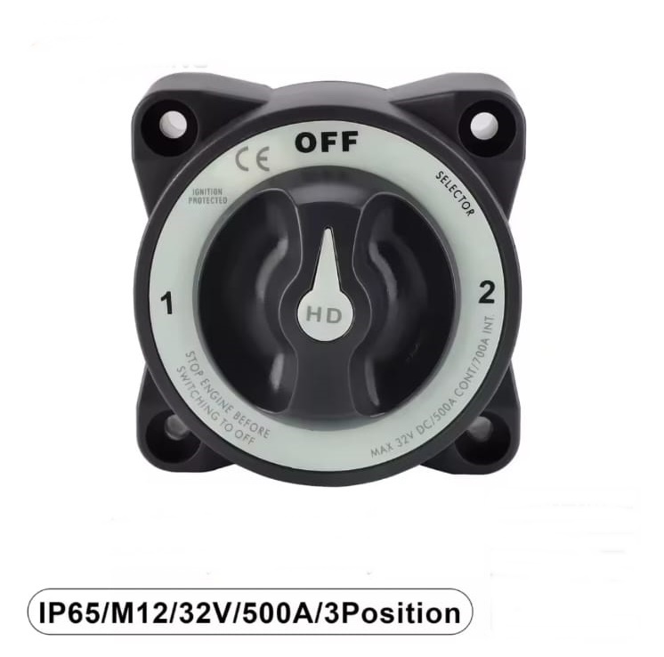 MR-275H AKÜ DEVRE KESİCİ ŞALTERİ 500A AGIR HİZMET 3P 12-32V OFF 1+2 
