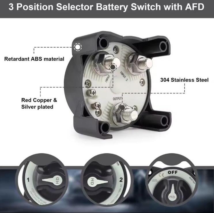MR-275H AKÜ DEVRE KESİCİ ŞALTERİ 500A AGIR HİZMET 3P 12-32V OFF 1+2 