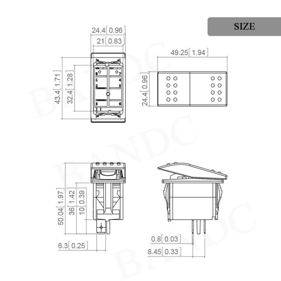MR-134M-N5 MARİN SWITCH ON-OFF-ON 12-24V 3 BACAKLI LEDSİZ