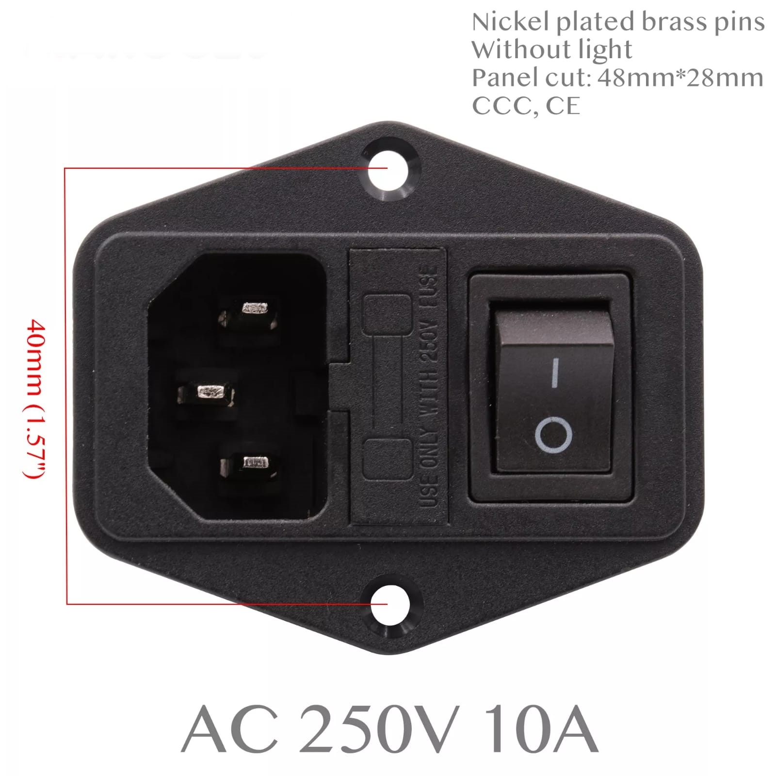 MR-214 POWER SOKET ERKEK ANAHTARLI + FUSELİ KULAKLI
