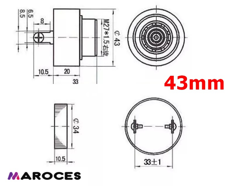 IC-221G 43MM BUZZER