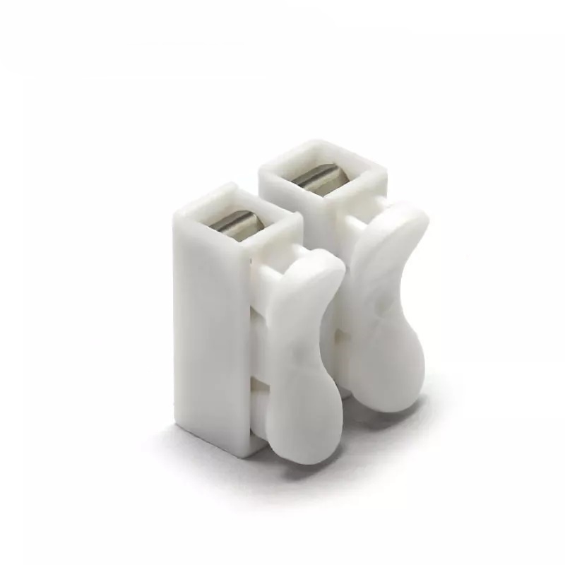 MR-272 KLEMENS 2Lİ BASMALI BEYAZ KABLO KLEMENSİ