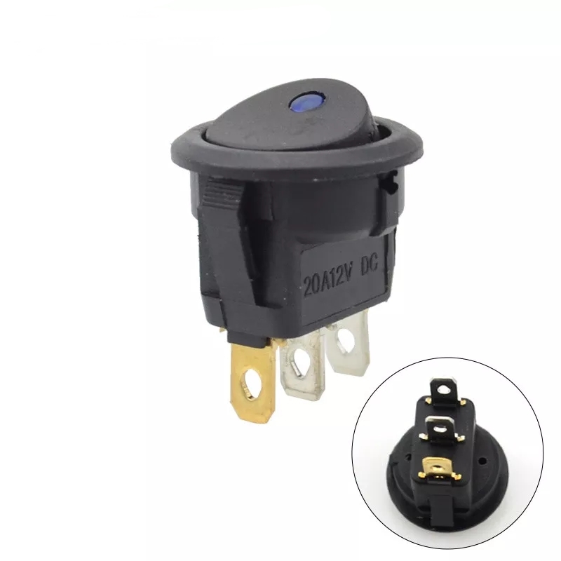 MR-132A YUVARLAK NOKTA KIRMIZI IŞIKLI ANAHTAR ON-OFF 3 BACAKLI 12VOLT 20 AMPER