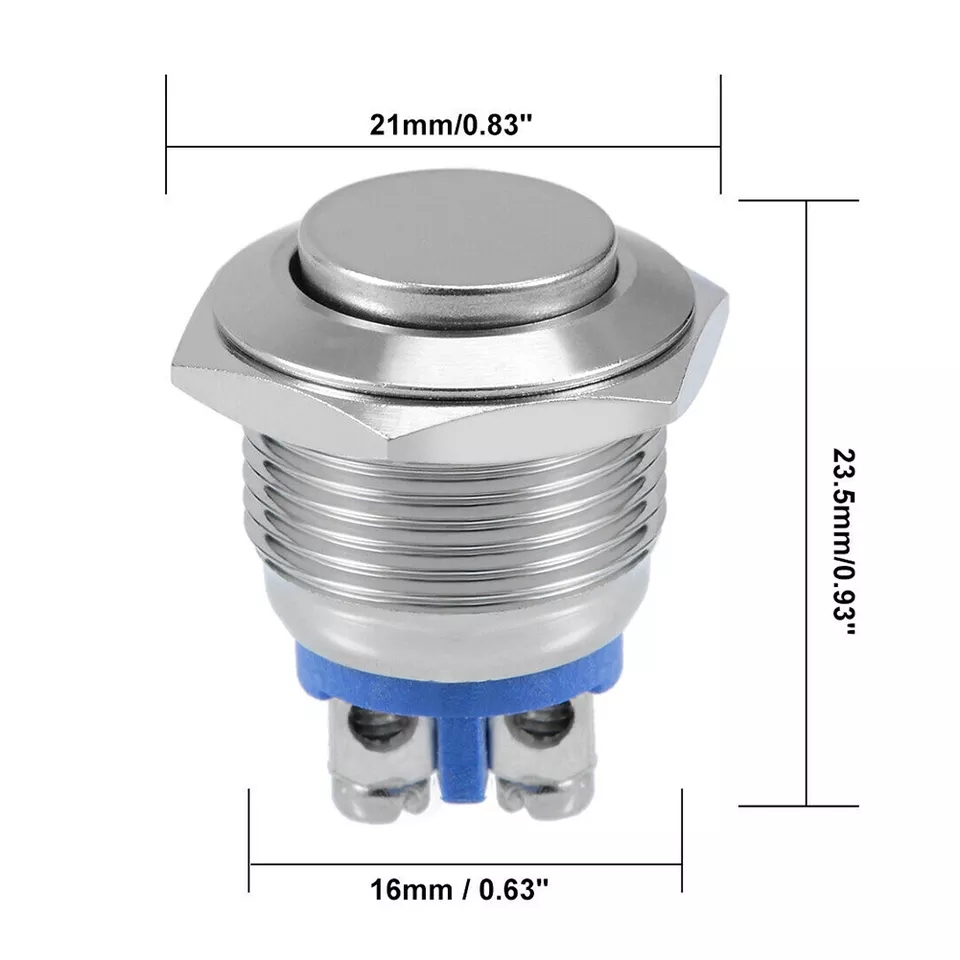 MR-40 16MM METAL SPRING BUTTON WITH PROJECTED HEAD SCREW LEG