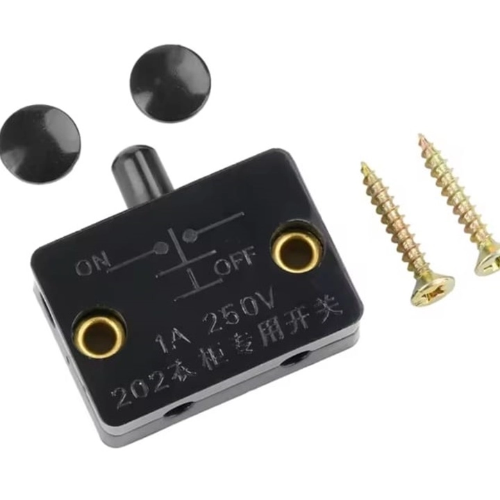 MR-187F KAPI LED DOLAP IŞIGI TERS KAPAK SWİCİ SIVA ÜSTÜ 1A 250VAC SİYAH