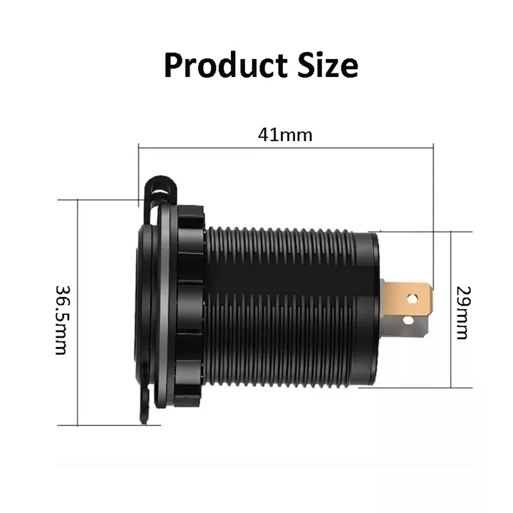 PANEL TYPE VOLTMETER WITH 2 USB 3.0 + TYPE-C BUTTONS