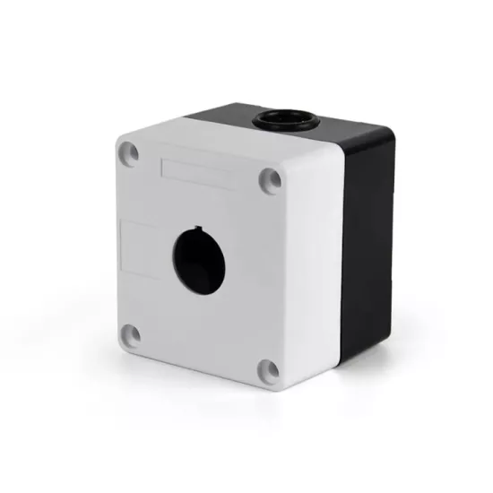 22mm Single Emergency Stop Button Enclosure – Grey-Black