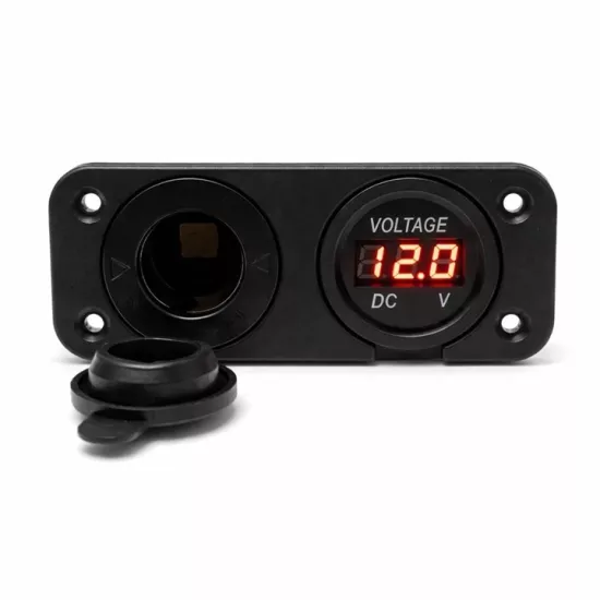 PANEL TİPİ OTO ÇAKMAKLIK VE VOLTMETRE KABLOLU SİGORTA KORUMALI