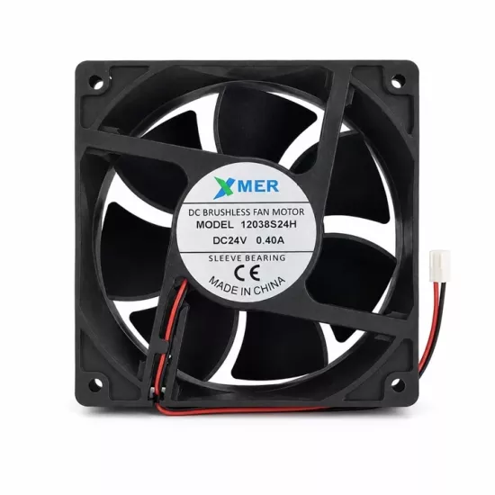 12CM 24VOLT 38MM 2P FAN 120X120X38MM 24V RULMANLI 2 UÇLU 0.40A
