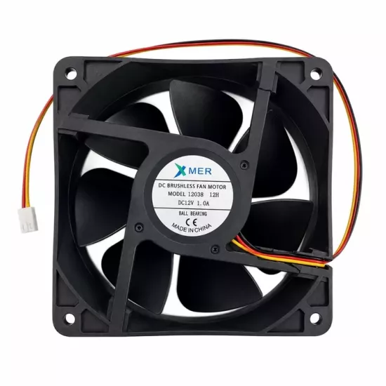 120X120X38MM RULMANLI 12CM 12V 1.0A 3P XMER 3 UÇLU FAN