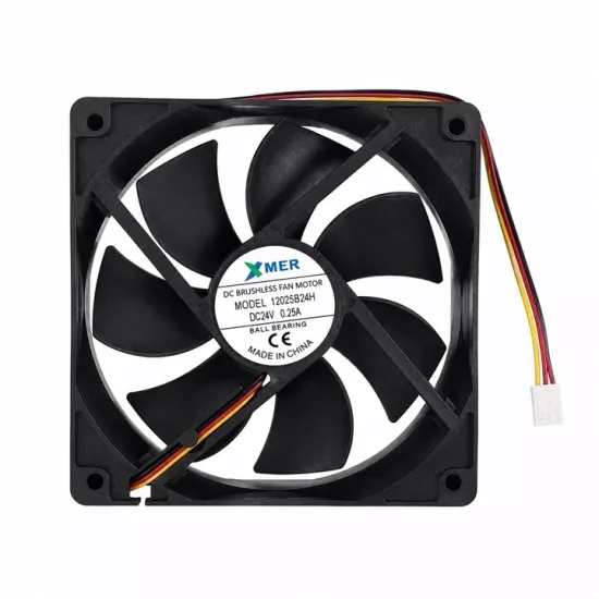 120X120X25MM 12CM RULMANLI 24V 0.25A 3P XMER 3 UÇLU FAN