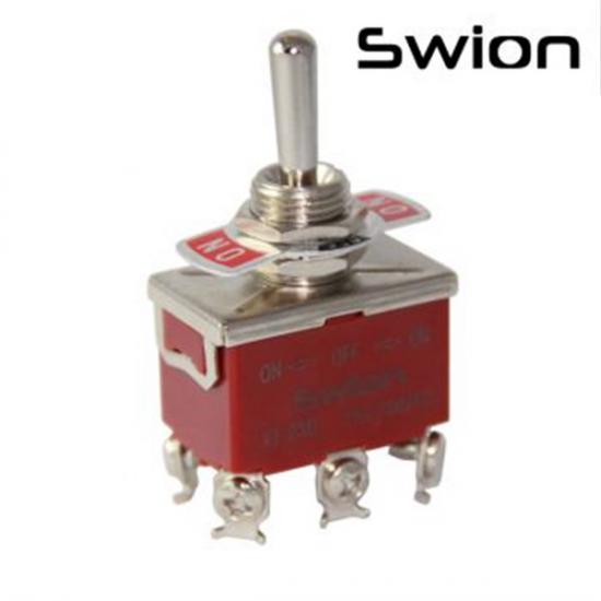 MR-158-S 12MM TOGGLE SWITCH BÜYÜK BOY ON-OFF-ON 6P VİDALI SWION 15A