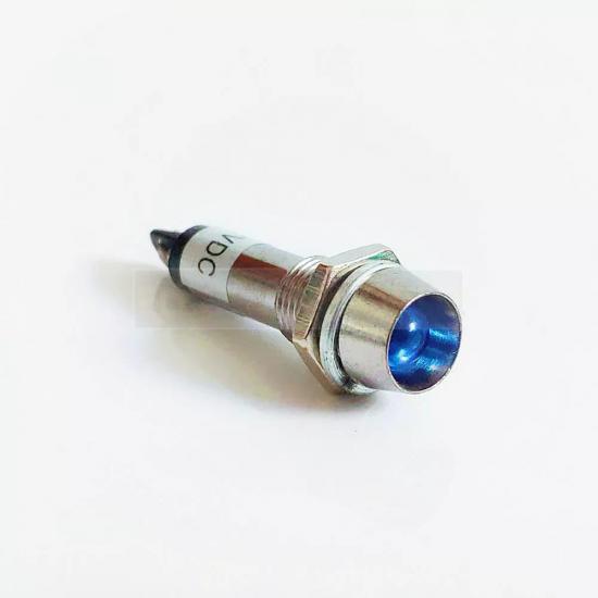 IC-225 SİNYAL LAMBASI 8 MM METAL LED LAMBA 12V 24V 220V MAVİ