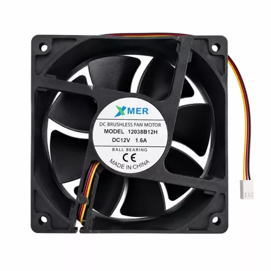 120X120X38MM RULMANLI 12CM 12V 1.6A 3P XMER 3 UÇLU FAN