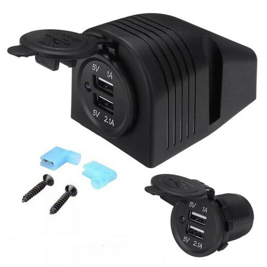 ARAÇ USB ŞARJ CİHAZI 1A 2.1A ÇİFT GİRİŞLİ ŞARJ SÖKETİ 12V 24V 