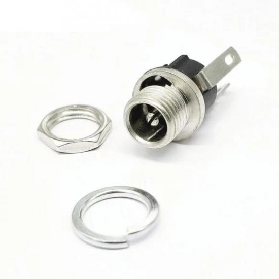MR-258A DC ŞASE 5.5X2.1MM METAL ÜSTTEN SOMUNLU DC JAK FİŞ
