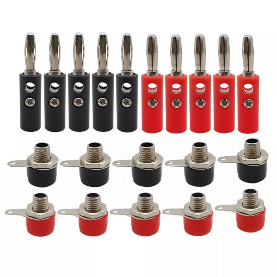 10 SET RED BLACK 4mm BANAN JACK BORN TERMINAL SCREW CX-02