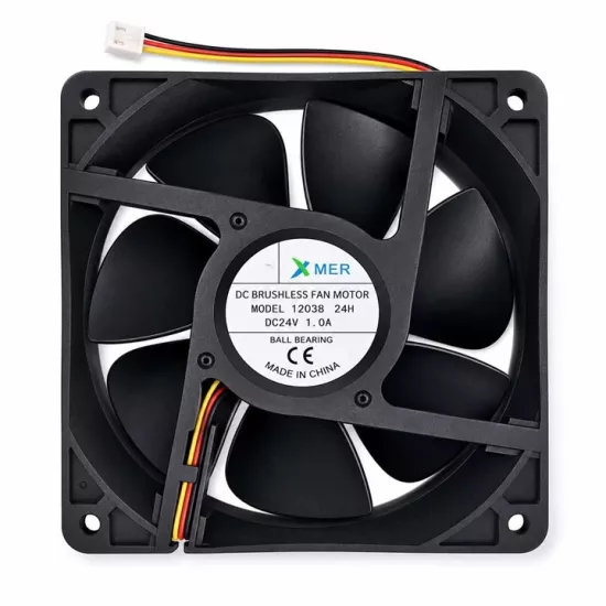 120X120X38MM RULMANLI 12CM 24V 1.0A 3P XMER 3 UÇLU FAN