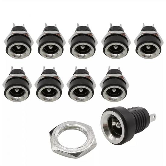 10 ADET IC-258B 2.1x5.5mm DC ŞASE 2,1MM 8MM JAK FİŞ