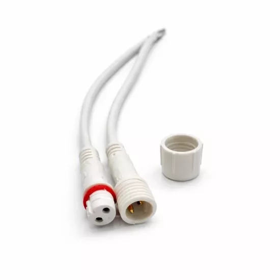 2 PİN KABLOLU IP67 KONNEKTÖR TAKIM FİŞ BEYAZ