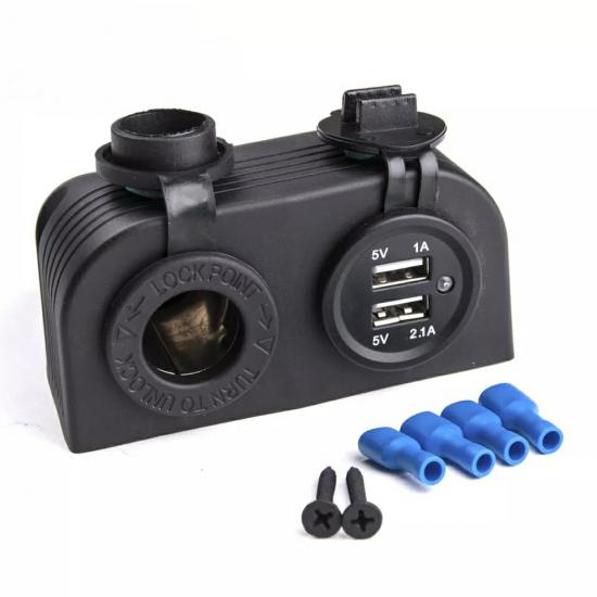 USB ÇAKMAK ŞARJ CİHAZI 12V 24V PANO ÜSTÜ USB ŞARJ SÖKETİ  1A-2.1A