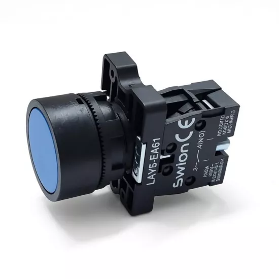 LAY5-EA61 22mm BUTON NORMALDE KAPALI KONTAK MAVİ