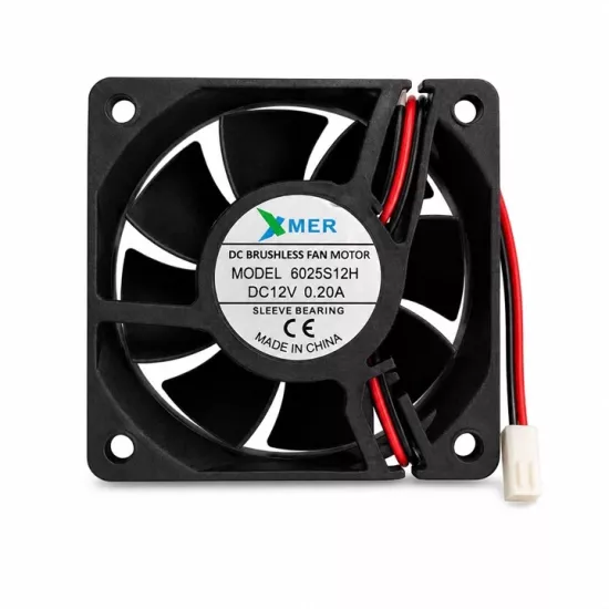 60X60X25mm 12V  0.20A 2P XMER 6CM FAN 2 UÇLU