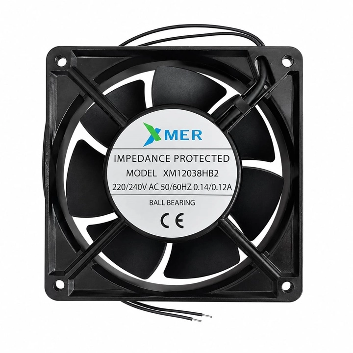 120X120X38MM 12CM 38MM 220V AC 0.14/0.12A 2P RULMANLI FAN 2700Rpm