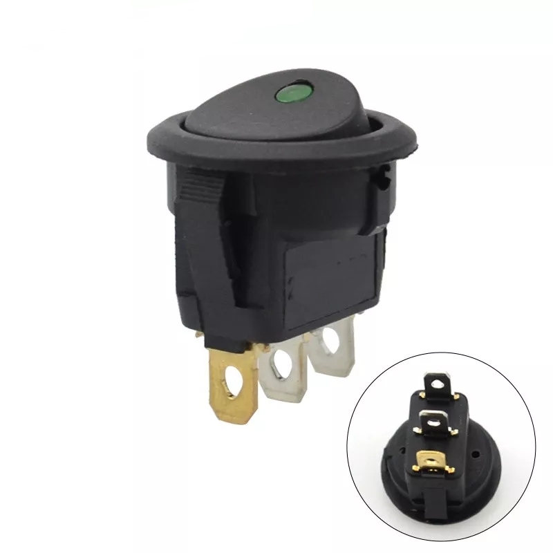 MR-132 YUVARLAK NOKTA KIRMIZI IŞIKLI ANAHTAR ON-OFF 3 BACAKLI 6A 250V AC
